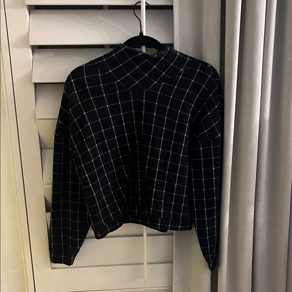 Madewell Black and White Plaid Sweater